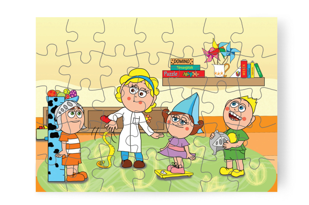 Natali elsőként áll a mérlegre – 35 darabos karton puzzle | Natali és a védő néni