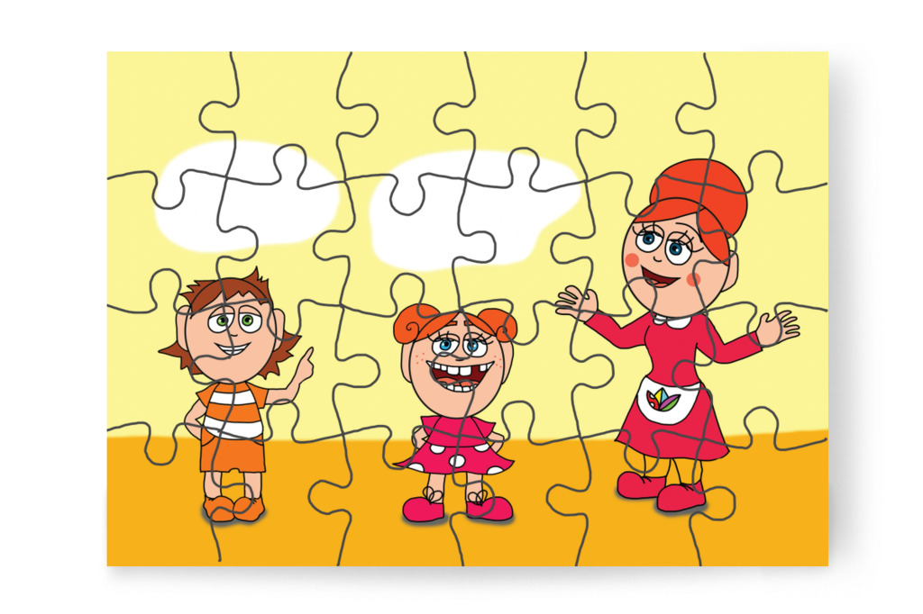 A fogakat és a hajat is megnézi – 24 darabos karton puzzle | Natali és a védő néni