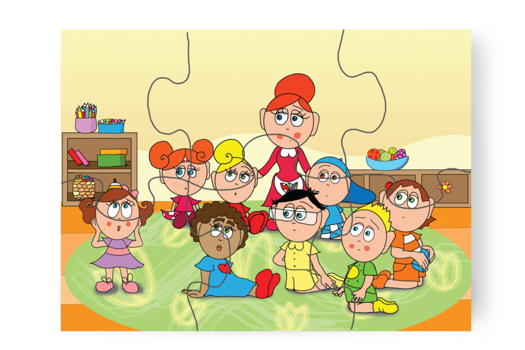 Natali haza szeretne menni – 6 darabos karton puzzle | Natali és a védő néni