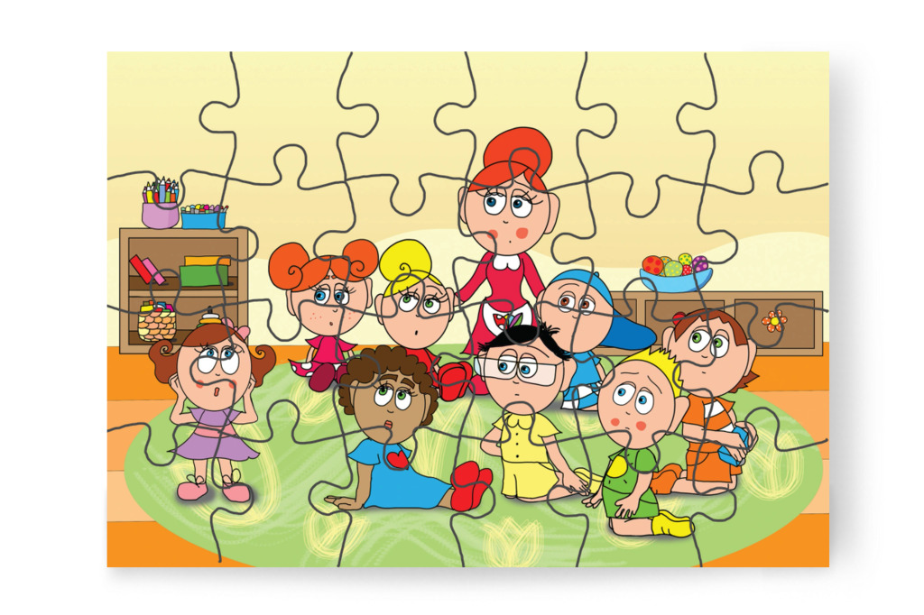 Natali haza szeretne menni – 24 darabos karton puzzle | Natali és a védő néni