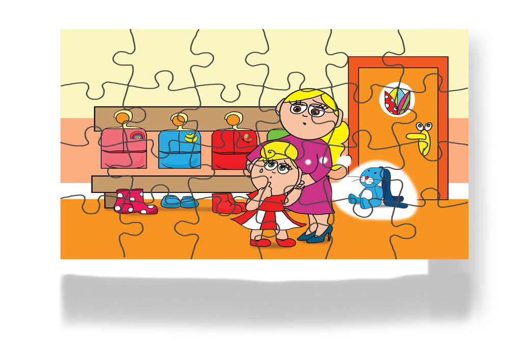 Kata a plüssnyuszira gondol – 24 darabos kartonpuzzle