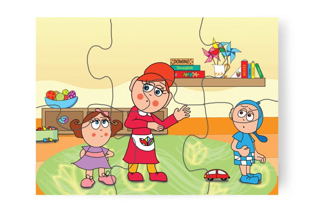 Óvónéni elmagyarázza a vizsgálatot – 6 darabos karton puzzle | Natali és a védő néni