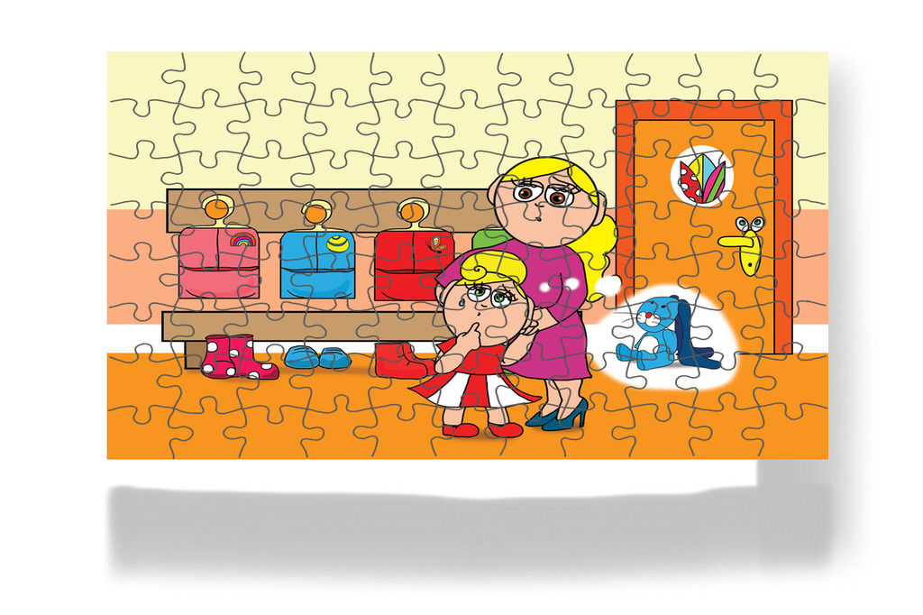 Kata a plüssnyuszira gondol – 88 darabos kartonpuzzle