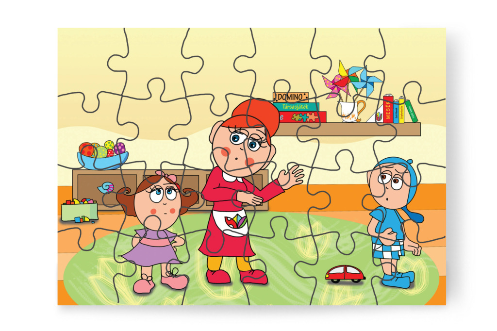 Óvónéni elmagyarázza a vizsgálatot – 24 darabos karton puzzle | Natali és a védő néni