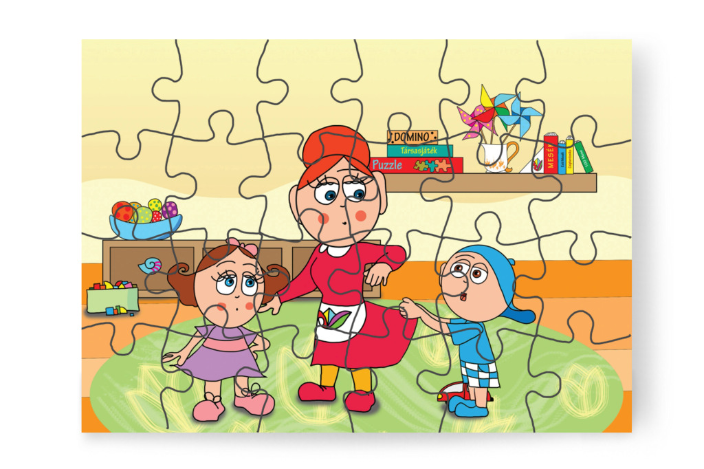 Márky is fél a védő nénitől – 24 darabos karton puzzle | Natali és a védő néni