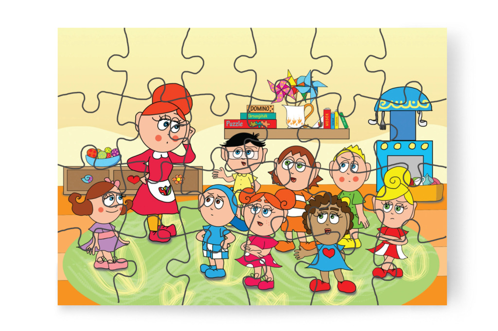 A többiek is félnek – 24 darabos karton puzzle | Natali és a védő néni
