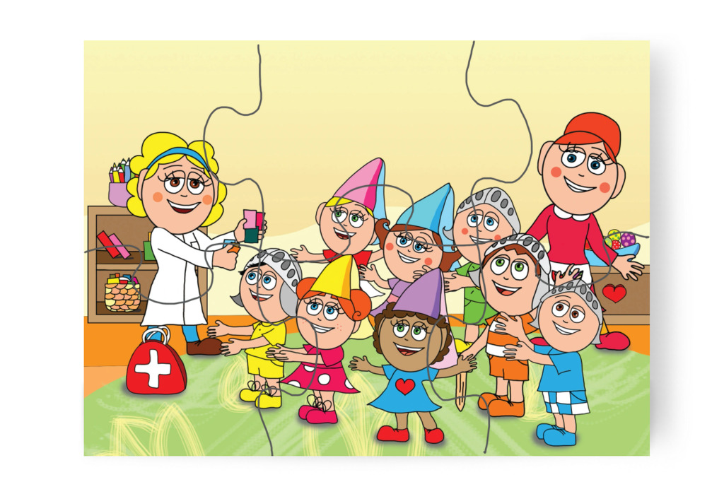 Dupla adag matrica a jutalom – 6 darabos karton puzzle | Natali és a védő néni