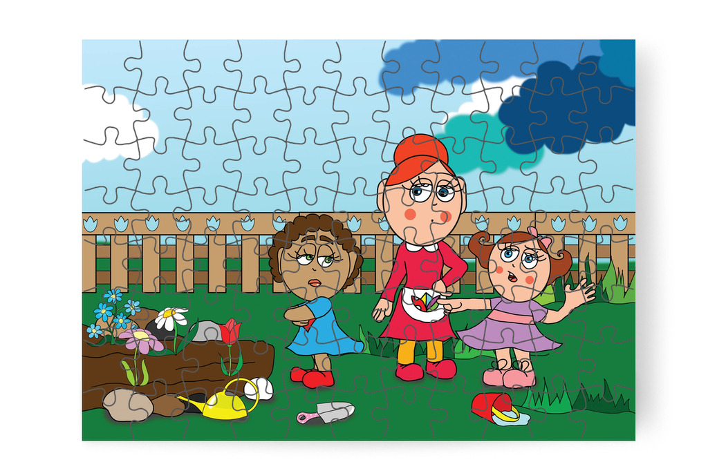 Natali elmondja, mi történt – Dolly és a virágok puzzle, 88 darab [TC07-09-P88]