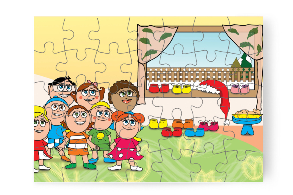 Cipők és keksz az ablak alatt – Ádám és az elveszett Mikulás-csomag puzzle, 35 darab [TC48-03-P35]