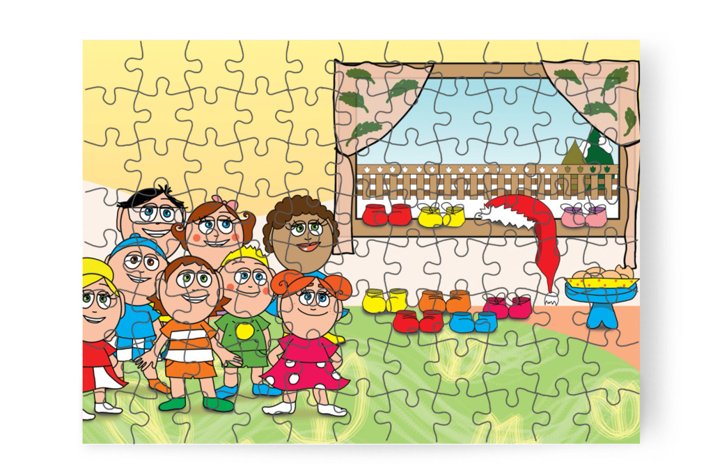 Cipők és keksz az ablak alatt – Ádám és az elveszett Mikulás-csomag puzzle, 88 darab [TC48-03-P88]