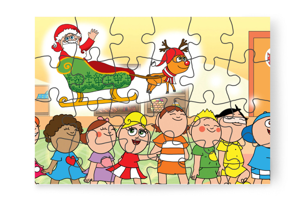 Mindenki izgatottan vár – Ádám és az elveszett Mikulás-csomag puzzle, 24 darab [TC48-05-P24]