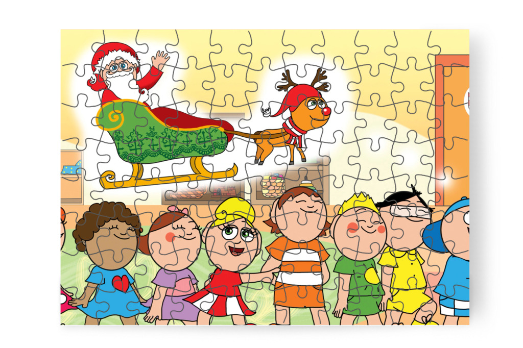 Mindenki izgatottan vár – Ádám és az elveszett Mikulás-csomag puzzle, 88 darab [TC48-05-P88]