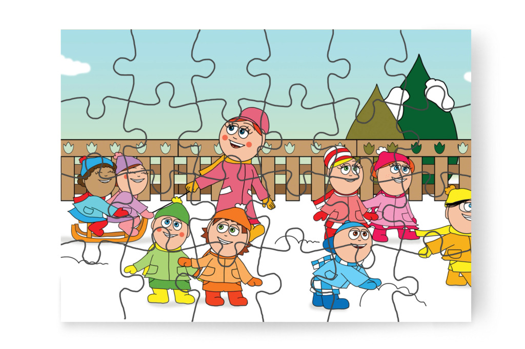 Leesik az első hó – Ádám és az elveszett Mikulás-csomag puzzle, 24 darab [TC48-06-P24]