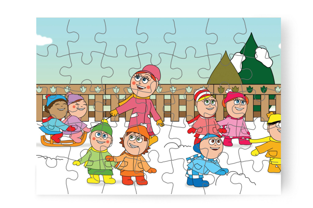 Leesik az első hó – Ádám és az elveszett Mikulás-csomag puzzle, 35 darab [TC48-06-P35]