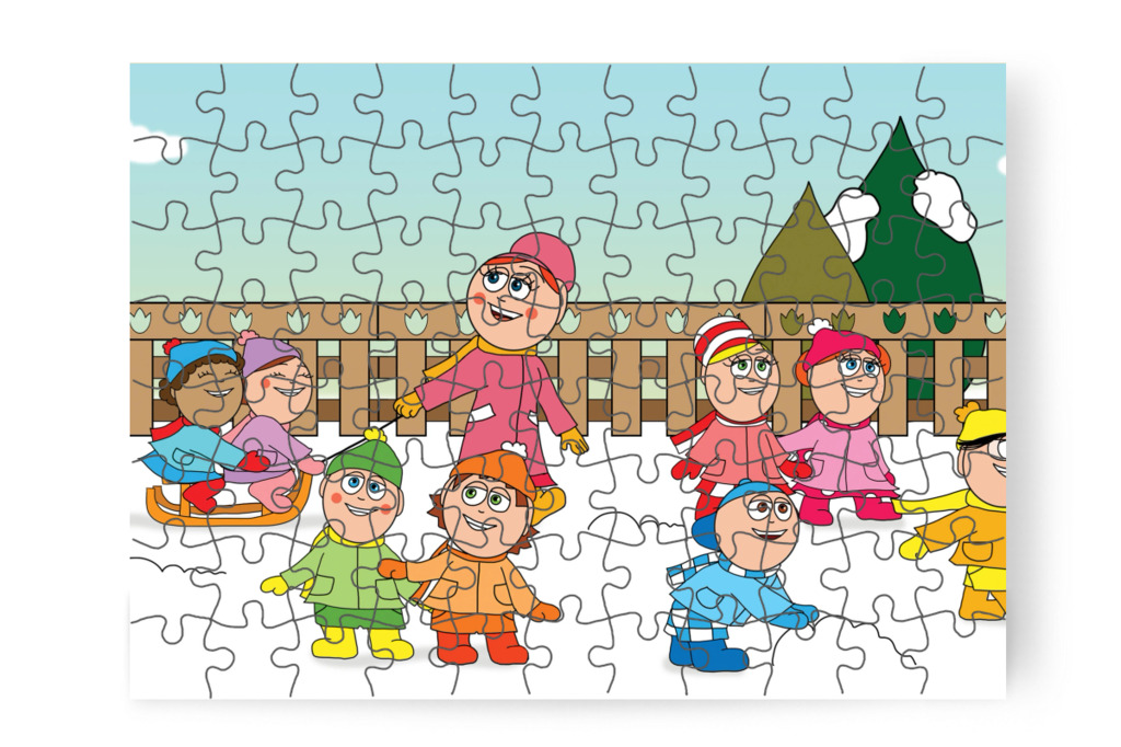 Leesik az első hó – Ádám és az elveszett Mikulás-csomag puzzle, 88 darab [TC48-06-P88]