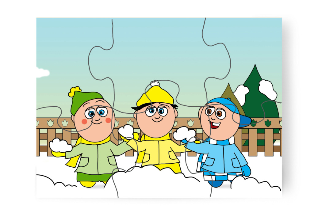 A fiúk hóvárat építenek – Ádám és az elveszett Mikulás-csomag puzzle, 6 darab [TC48-09-P06]
