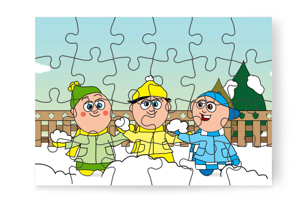 A fiúk hóvárat építenek – Ádám és az elveszett Mikulás-csomag puzzle, 24 darab [TC48-09-P24]