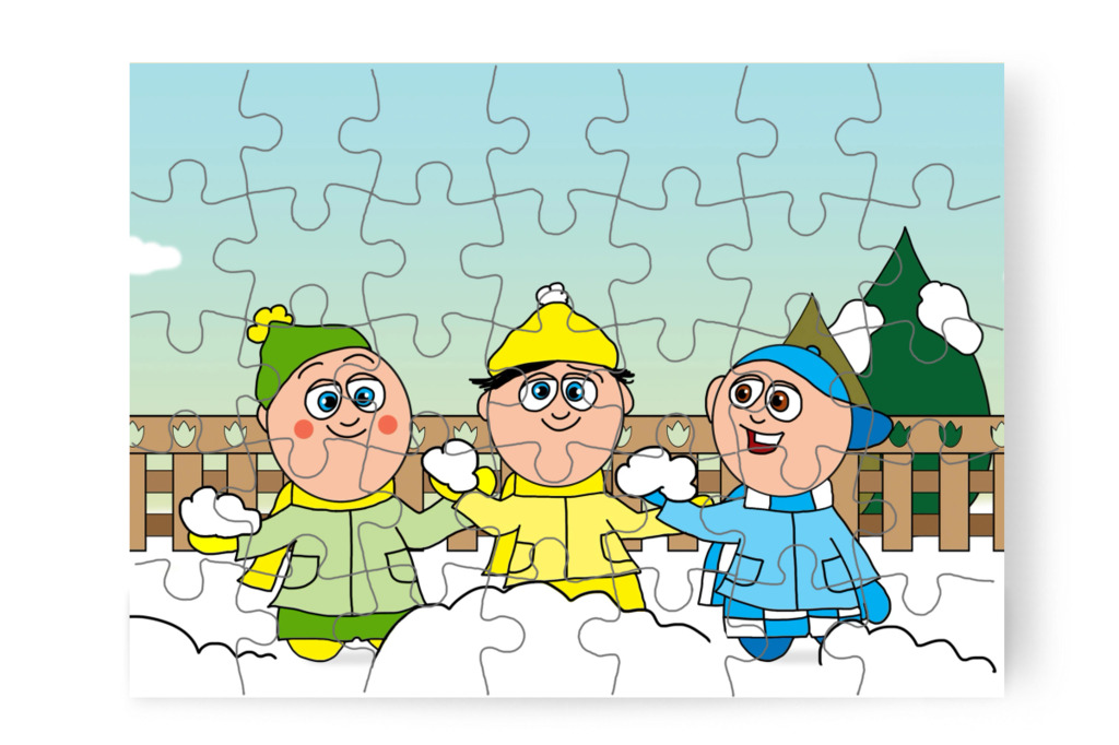 A fiúk hóvárat építenek – Ádám és az elveszett Mikulás-csomag puzzle, 35 darab [TC48-09-P35]