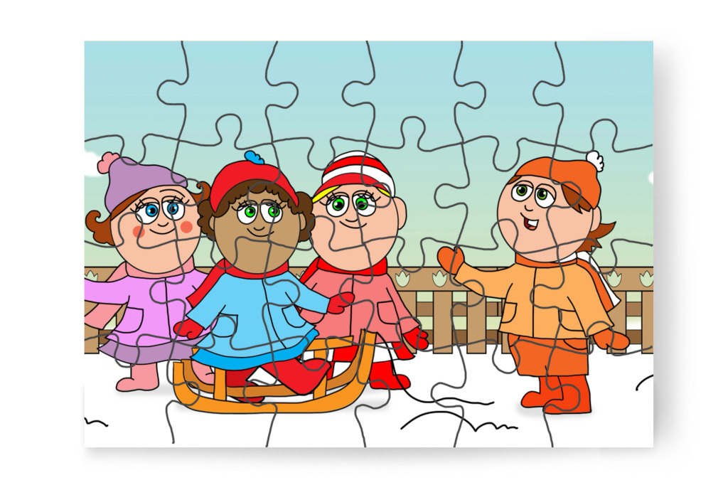 Ádám elkéri a szánkót – Ádám és az elveszett Mikulás-csomag puzzle, 24 darab [TC48-11-P24]