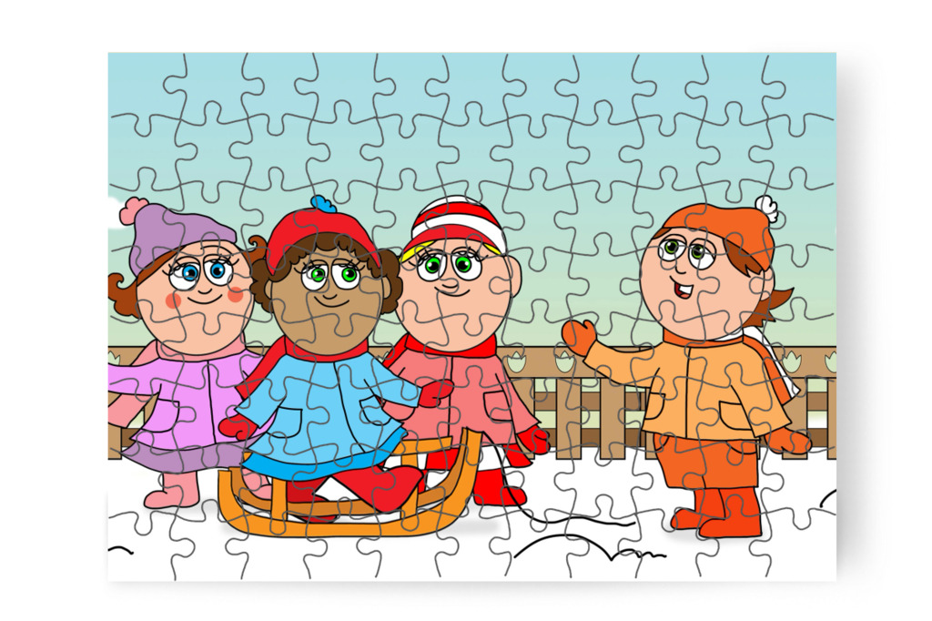 Ádám elkéri a szánkót – Ádám és az elveszett Mikulás-csomag puzzle, 88 darab [TC48-11-P88]