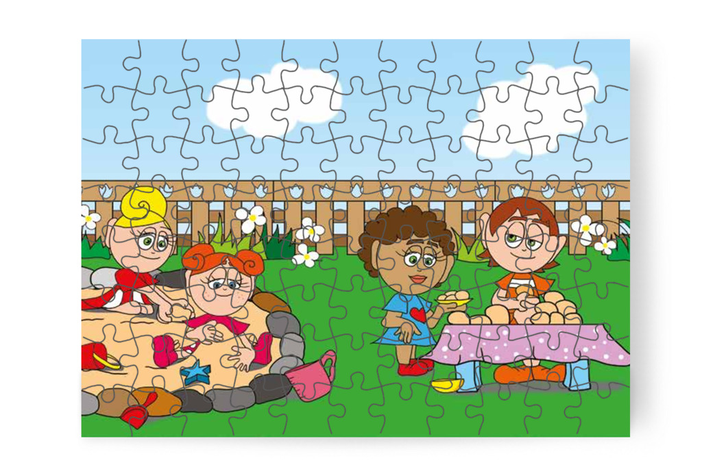 Homokozás az óvoda udvarán – Tamás és a darázs puzzle, 88 darab [TC09-01-P88]