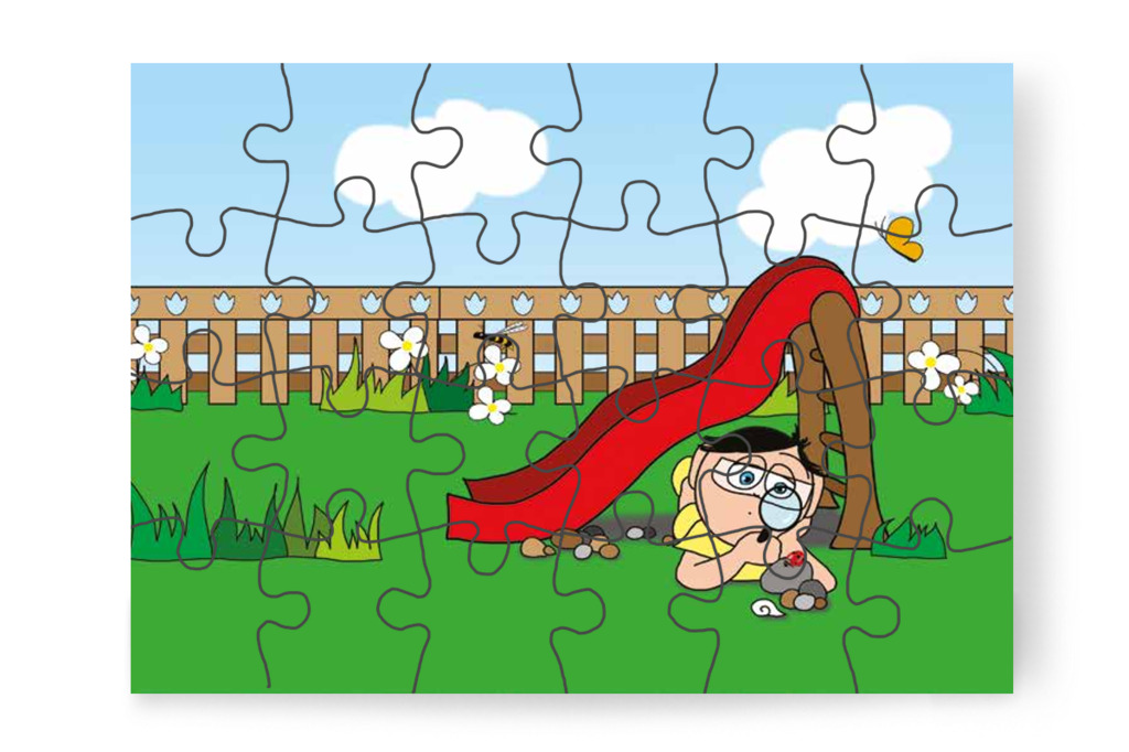 Tamás a csúszda alatt kutat – Tamás és a darázs puzzle, 24 darab [TC09-04-P24]
