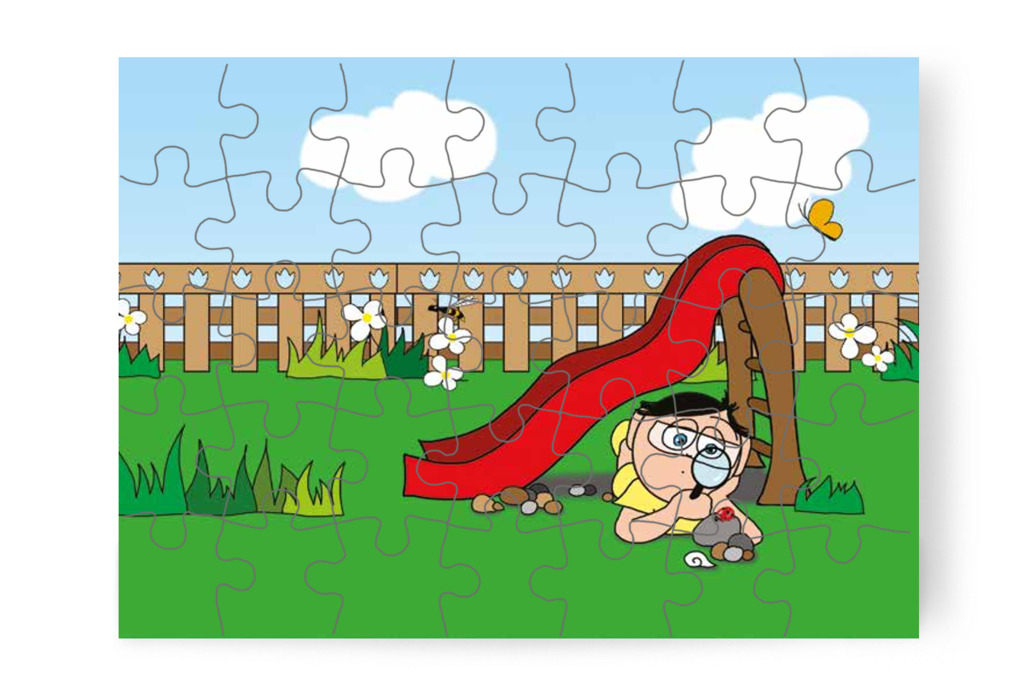 Tamás a csúszda alatt kutat – Tamás és a darázs puzzle, 35 darab [TC09-04-P35]