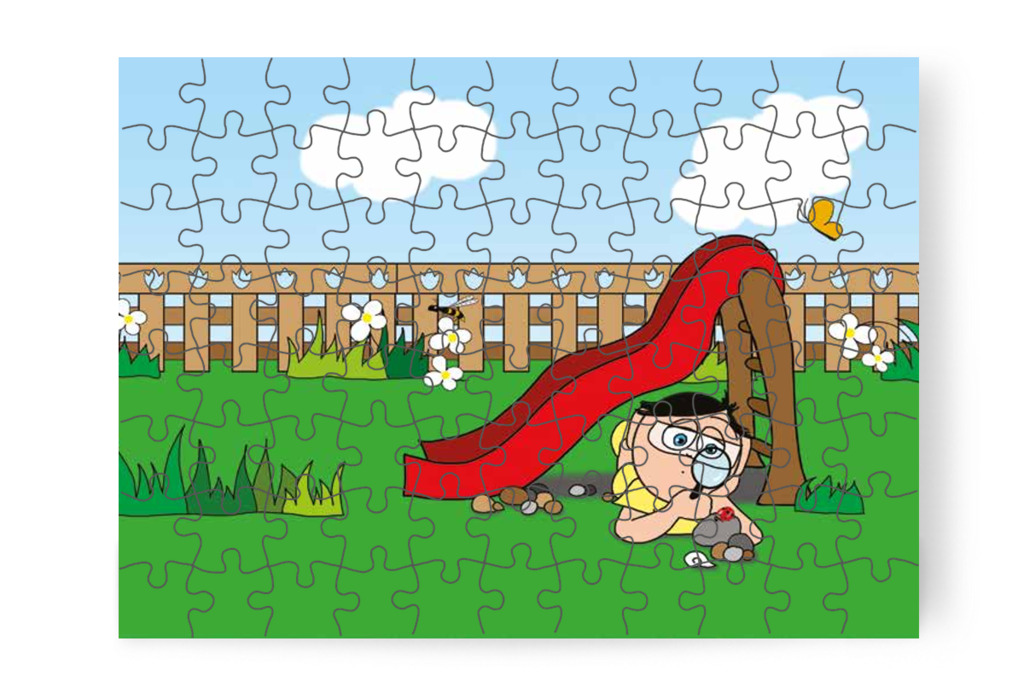Tamás a csúszda alatt kutat – Tamás és a darázs puzzle, 88 darab [TC09-04-P88]