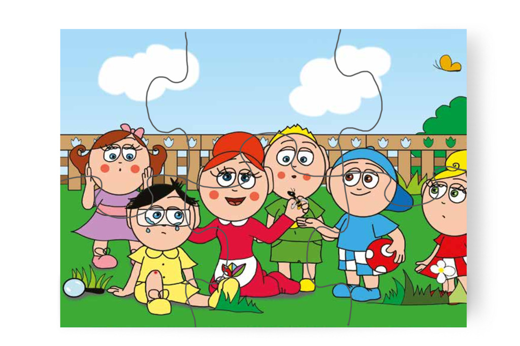 Óvónéni megnyugtatja Tamást – Tamás és a darázs puzzle, 6 darab [TC09-09-P06]