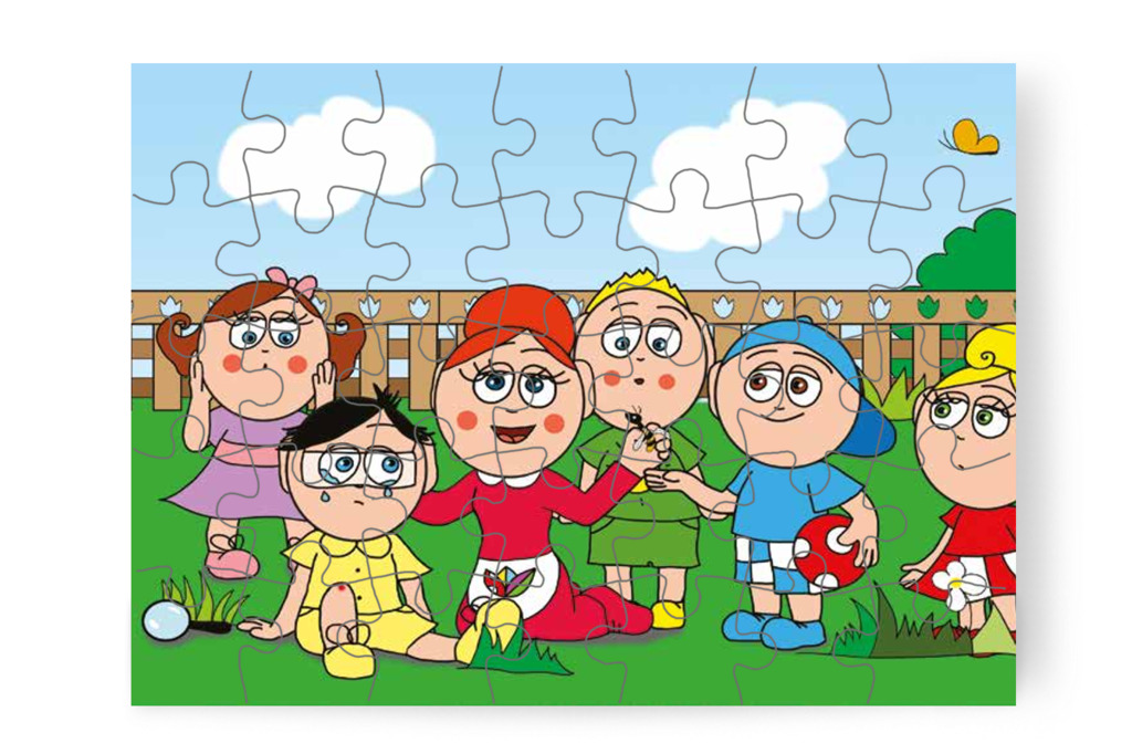 Óvónéni megnyugtatja Tamást – Tamás és a darázs puzzle, 35 darab [TC09-09-P35]