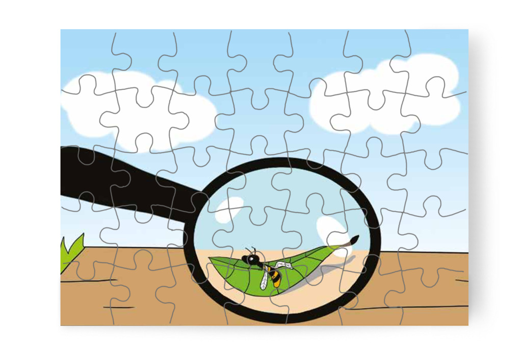 A darazsat nagyítóval vizsgálják – Tamás és a darázs puzzle, 35 darab [TC09-17-P35]