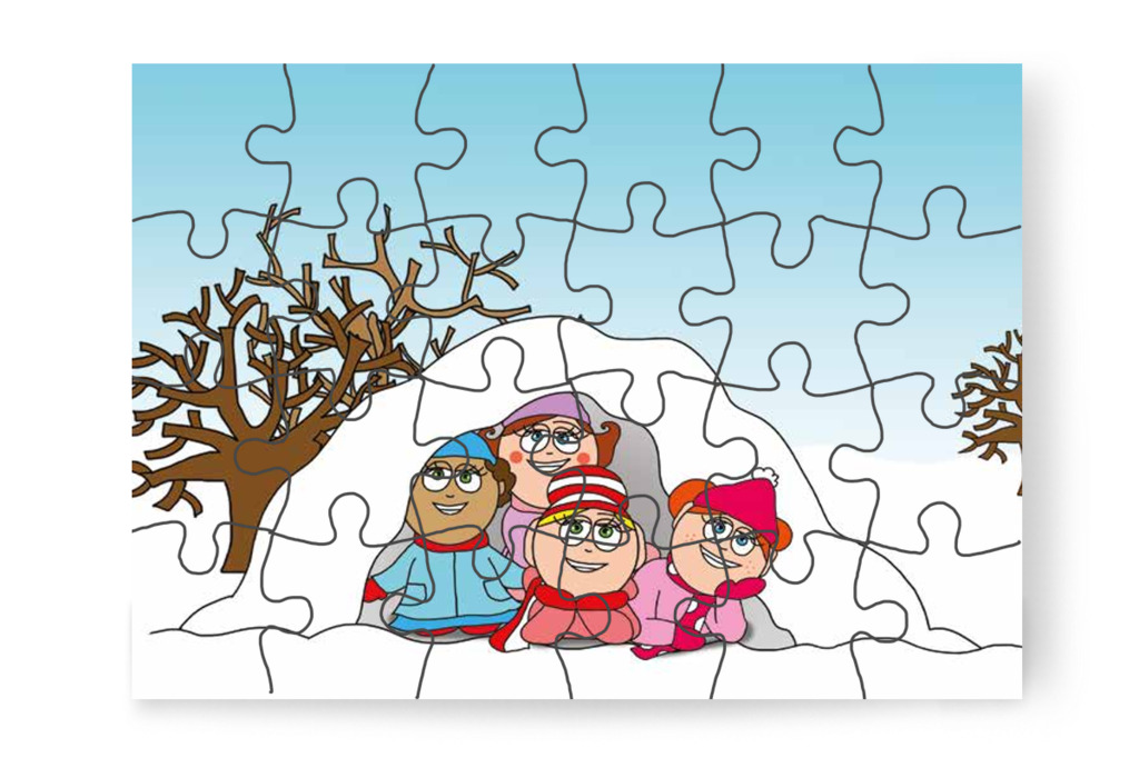 A lányok kipróbálják a hókuckót – Natali kesztyűje puzzle, 24 darab [TC11-10-P24]