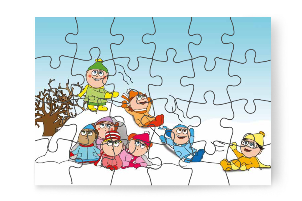 A fiúk csúszdának használják a kuckót – Natali kesztyűje puzzle, 24 darab [TC11-12-P24]