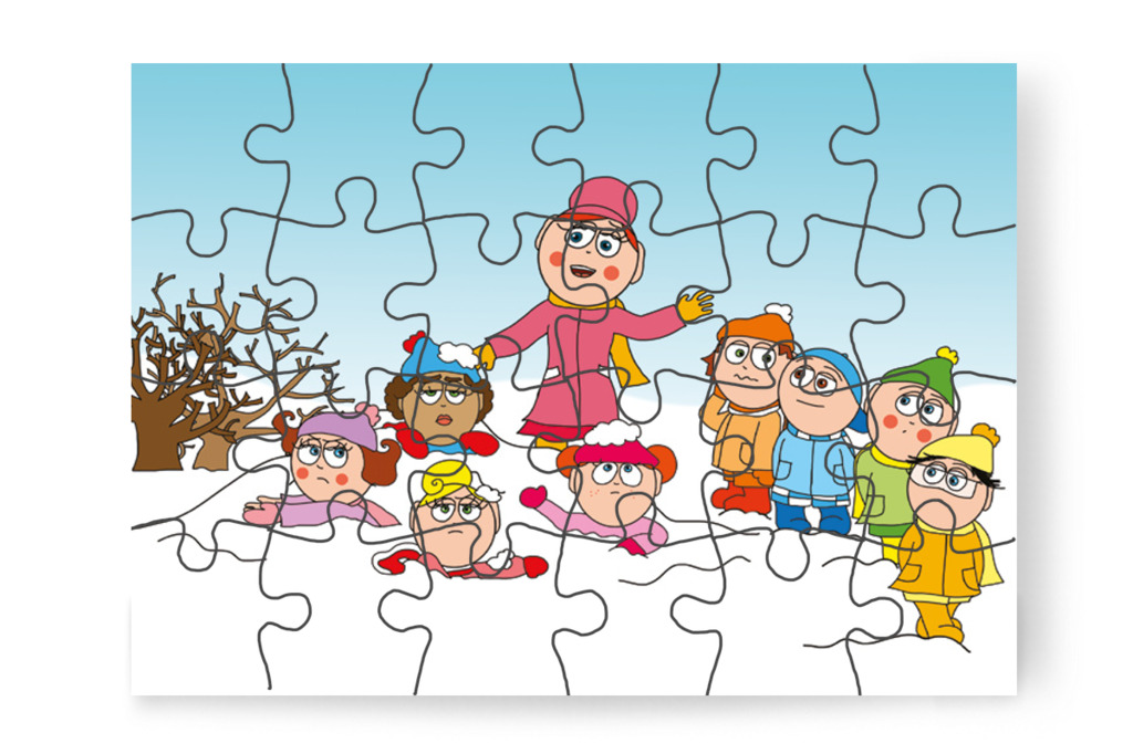 Óvónéni a lányokhoz siet – Natali kesztyűje puzzle, 24 darab [TC11-14-P24]
