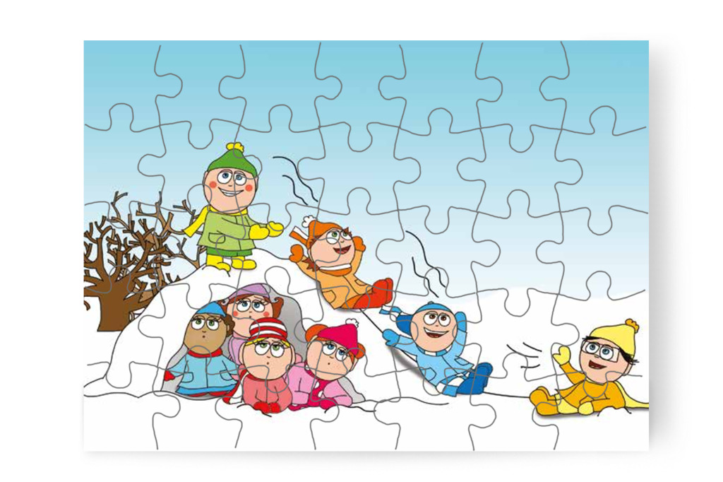 A fiúk csúszdának használják a kuckót – Natali kesztyűje puzzle, 35 darab [TC11-12-P35]