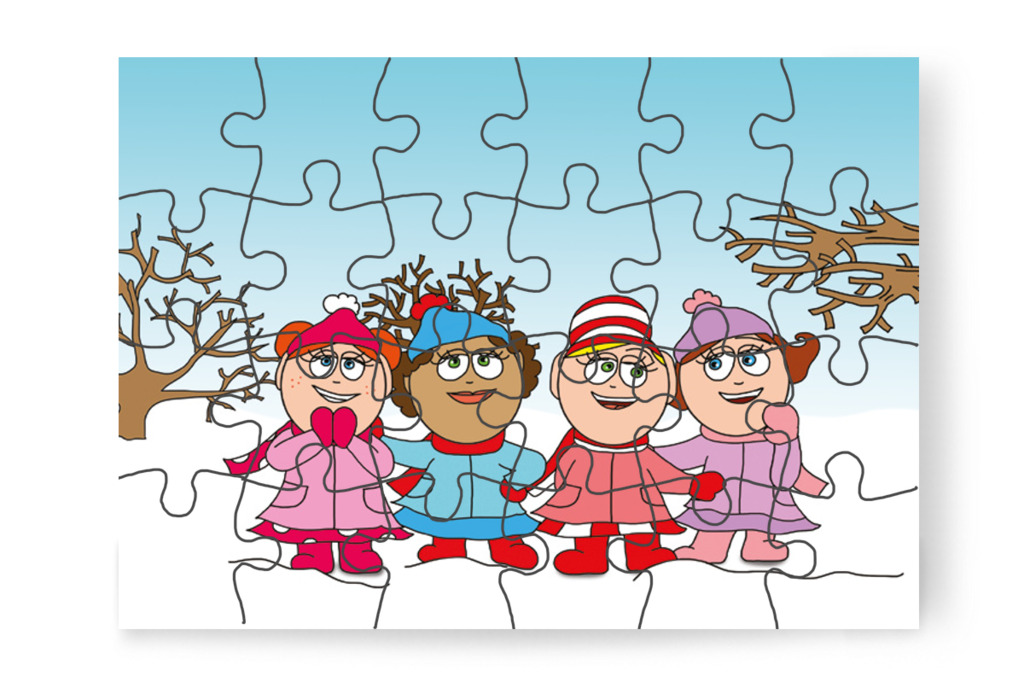 A lányok hókuckót szeretnének építeni – Natali kesztyűje puzzle, 24 darab [TC11-03-P24]