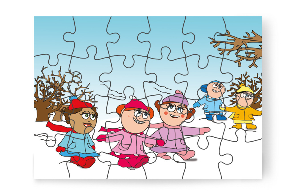 A gyerekek játszani szaladnak – Natali kesztyűje puzzle, 24 darab [TC11-07-P24]