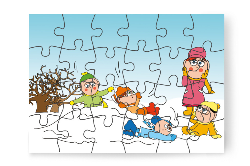 A hókuckó a lányokra omlik – Natali kesztyűje puzzle, 24 darab [TC11-13-P24]