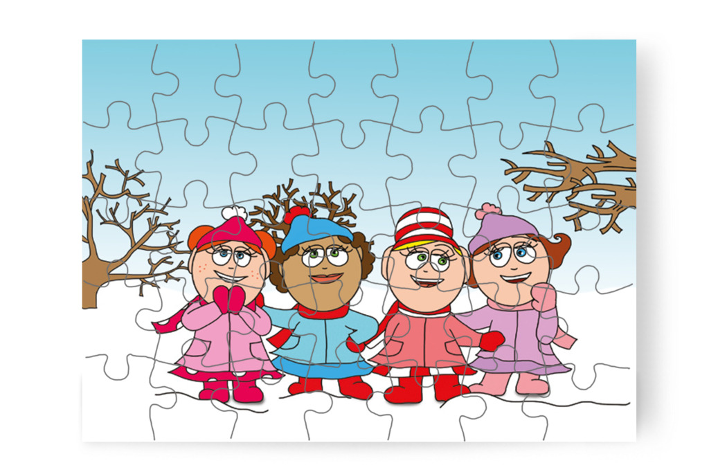 A lányok hókuckót szeretnének építeni – Natali kesztyűje puzzle, 35 darab [TC11-03-P35]