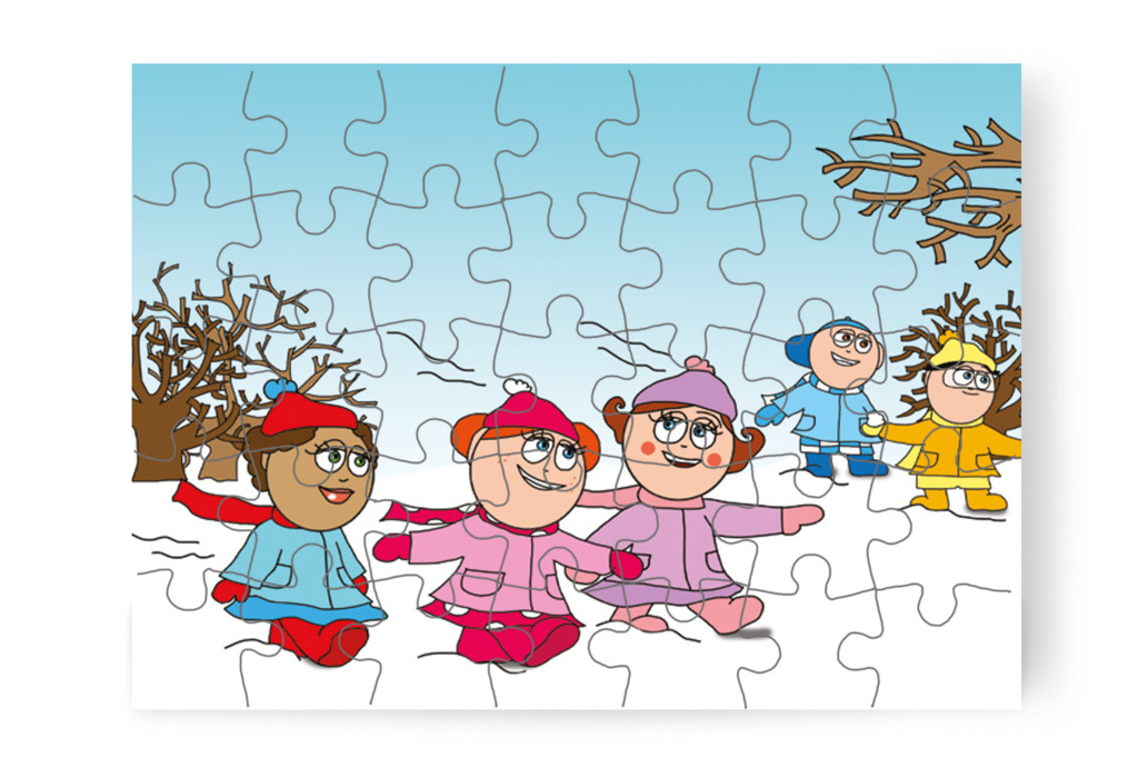 A gyerekek játszani szaladnak – Natali kesztyűje puzzle, 35 darab [TC11-07-P35]
