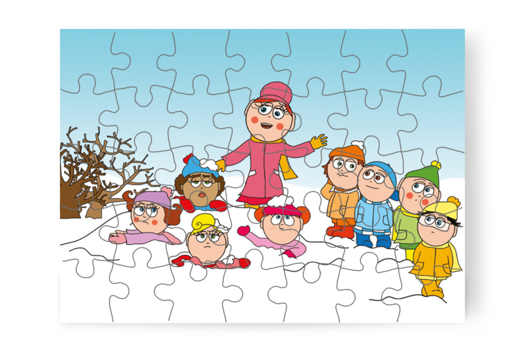 Óvónéni a lányokhoz siet – Natali kesztyűje puzzle, 35 darab [TC11-14-P35]