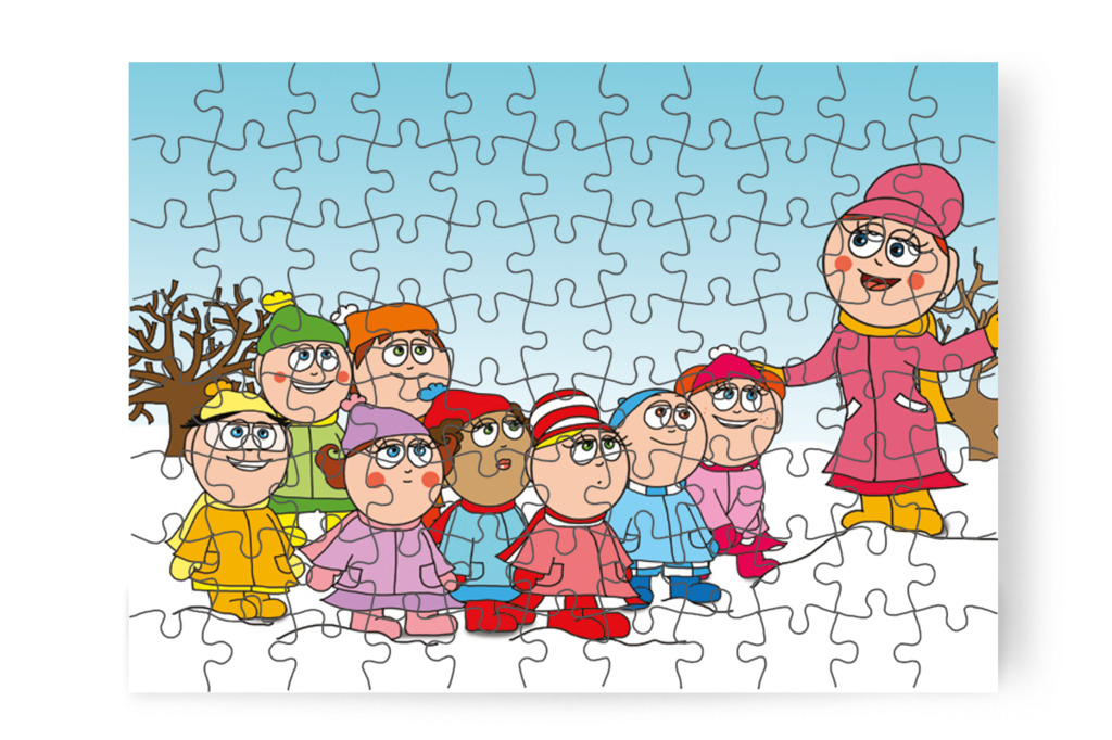 Óvónéni sorba állítja a gyerekeket – Natali kesztyűje puzzle, 88 darab [TC11-04-P88]