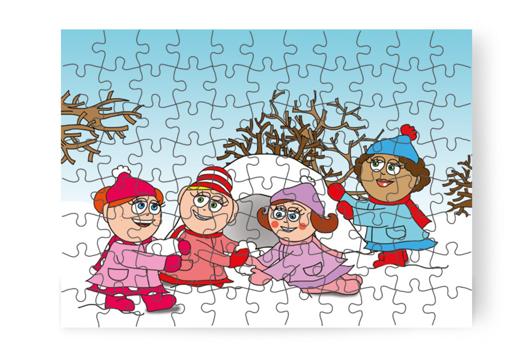 A lányok hókuckója készül – Natali kesztyűje puzzle, 88 darab [TC11-09-P88]