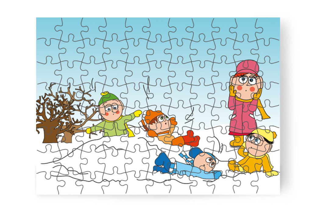 A hókuckó a lányokra omlik – Natali kesztyűje puzzle, 88 darab [TC11-13-P88]