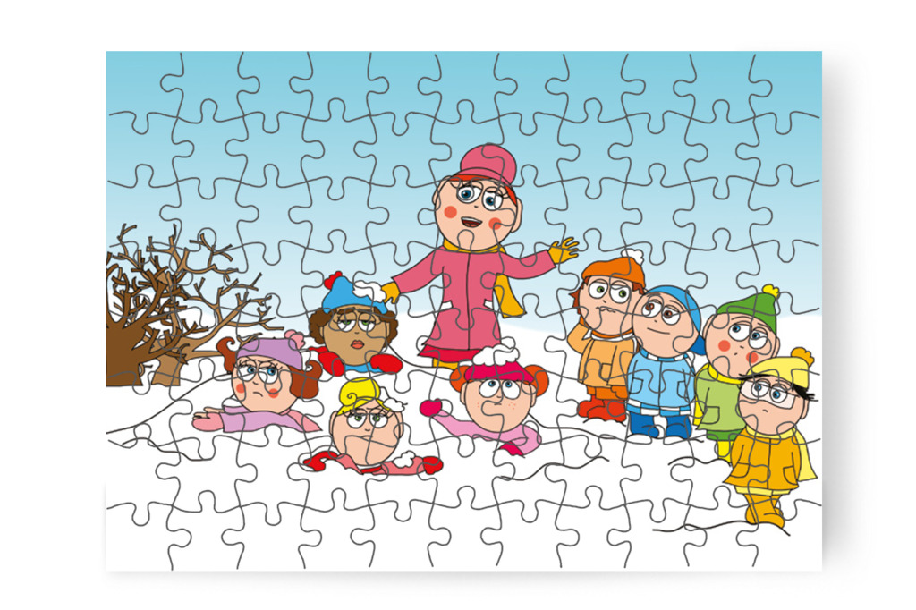 Óvónéni a lányokhoz siet – Natali kesztyűje puzzle, 88 darab [TC11-14-P88]