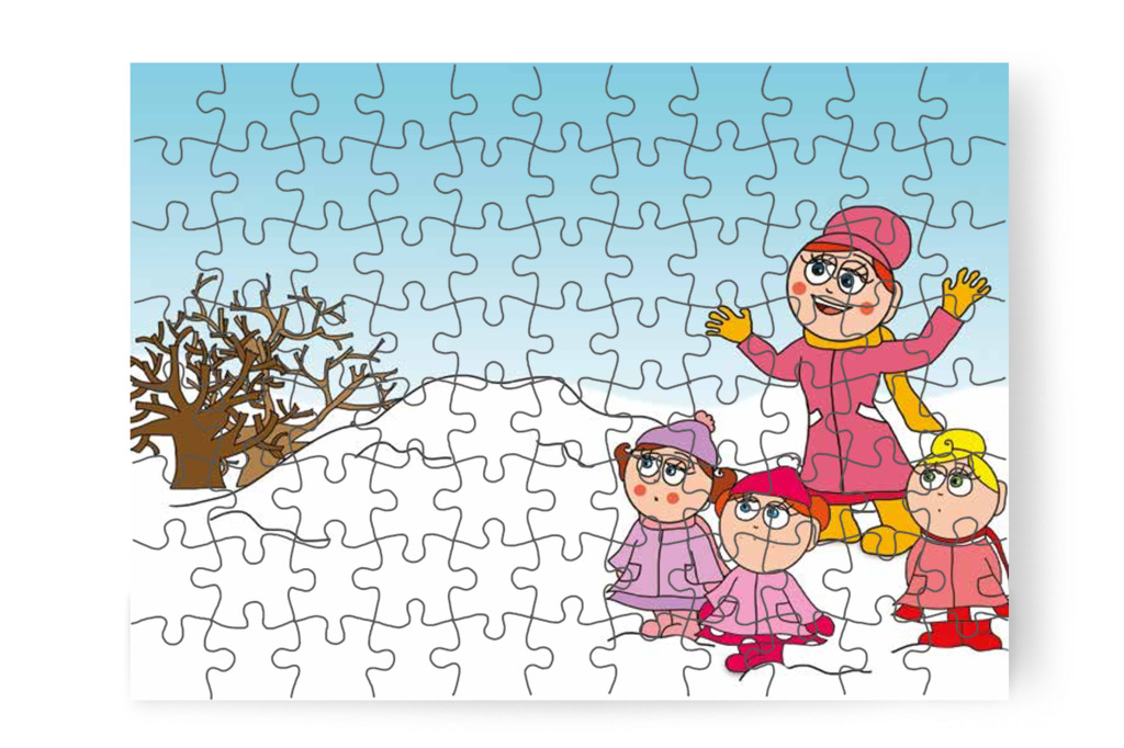 A gyerekek figyelik Óvónéni mondókáját – Natali kesztyűje puzzle, 88 darab [TC11-18-P88]