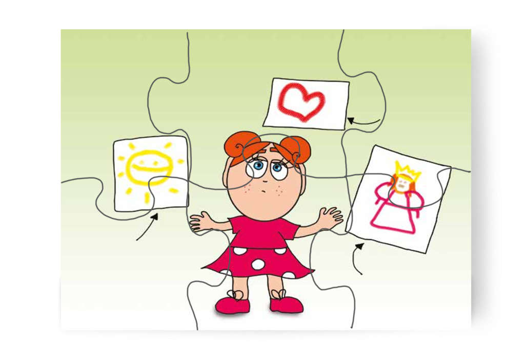 Klára a rajzai miatt aggódik – Klára rajzol puzzle, 6 darab [TC12-05-P06]