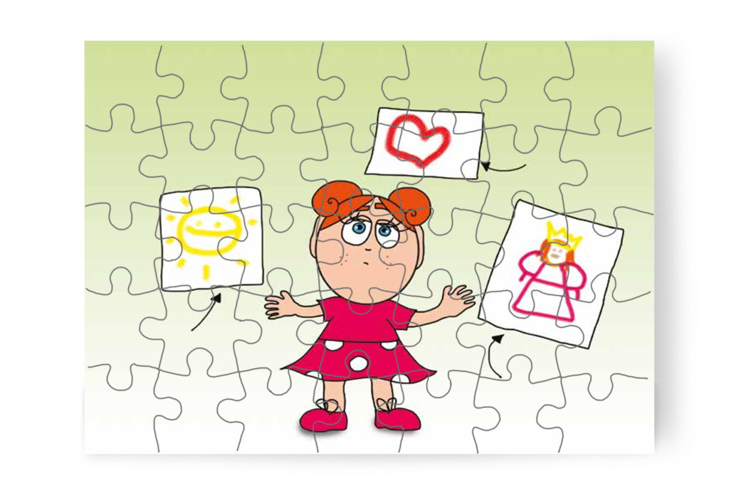 Klára a rajzai miatt aggódik – Klára rajzol puzzle, 35 darab [TC12-05-P35]
