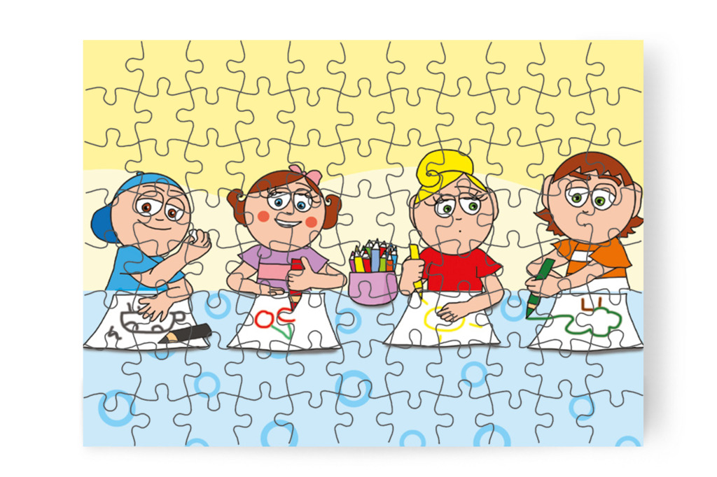 A gyerekek tavaszi rajzokat készítenek – Klára rajzol puzzle, 88 darab [TC12-10-P88]