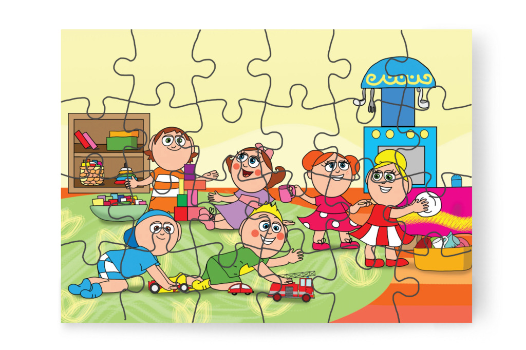 Márky és Patrik tovább játszanak az autókkal – A Jutalom Rudi puzzle, 24 darab [TC03-03-P24]